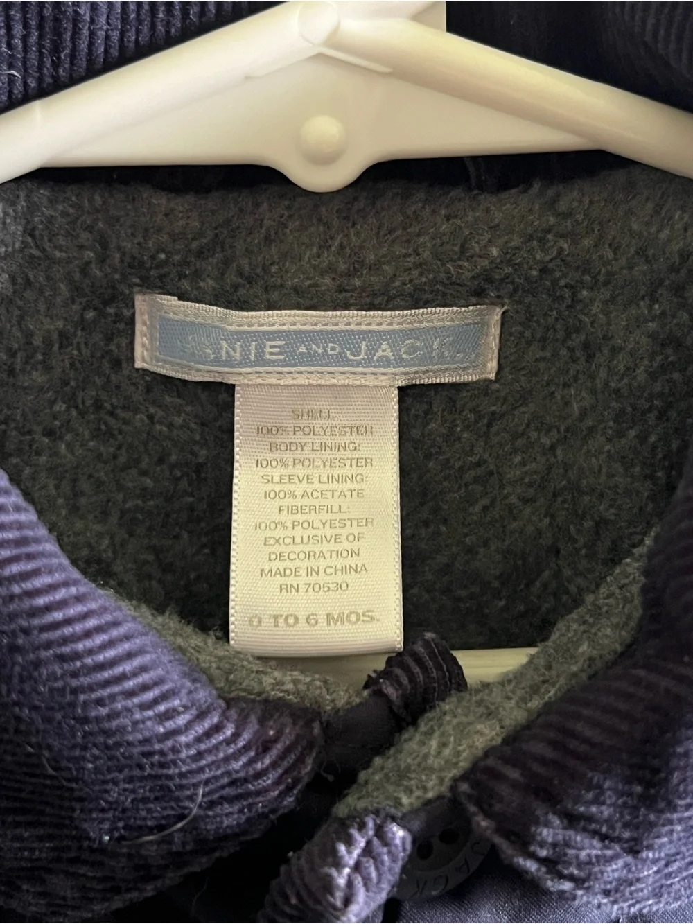 Vintage Janie and Jack Baby Quilted Navy Jacket